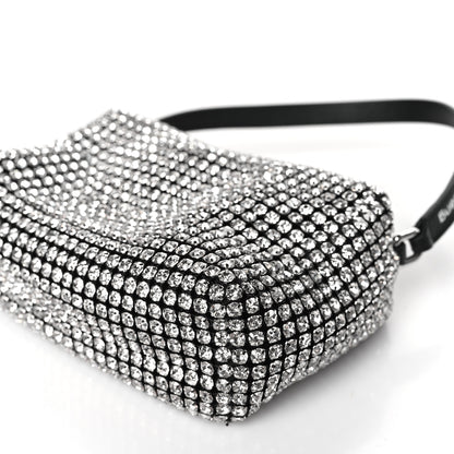 Alexander Wang Mesh Crystal Rhinestone Mini Heiress Pouch Black Silver 8 of 9