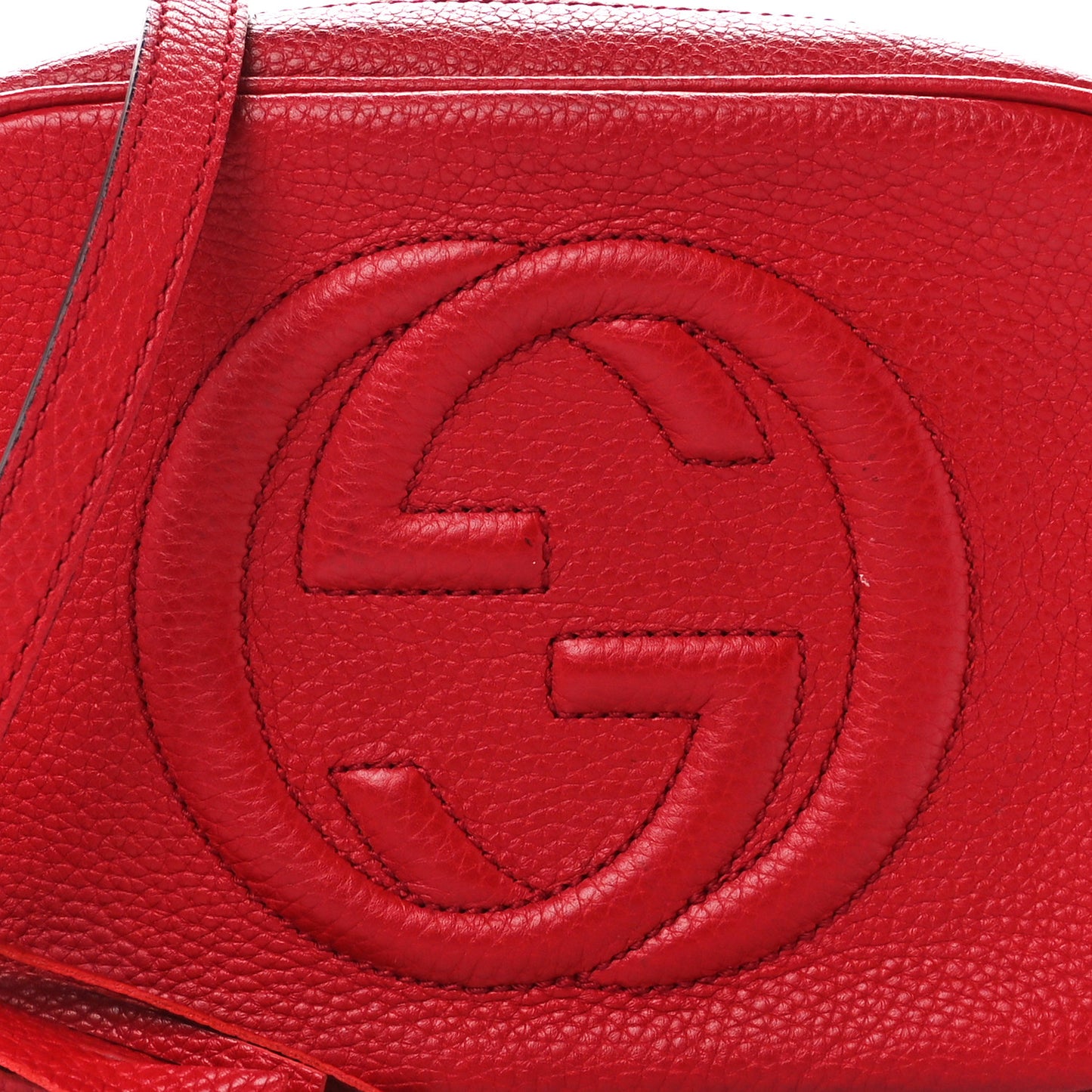 Pebbled Calfskin Small Soho Disco Bag Tabasco Red