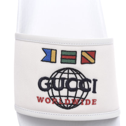 Gucci Canvas Worldwide Mens Pursuit Slide Sandals 11 White 6 of 8