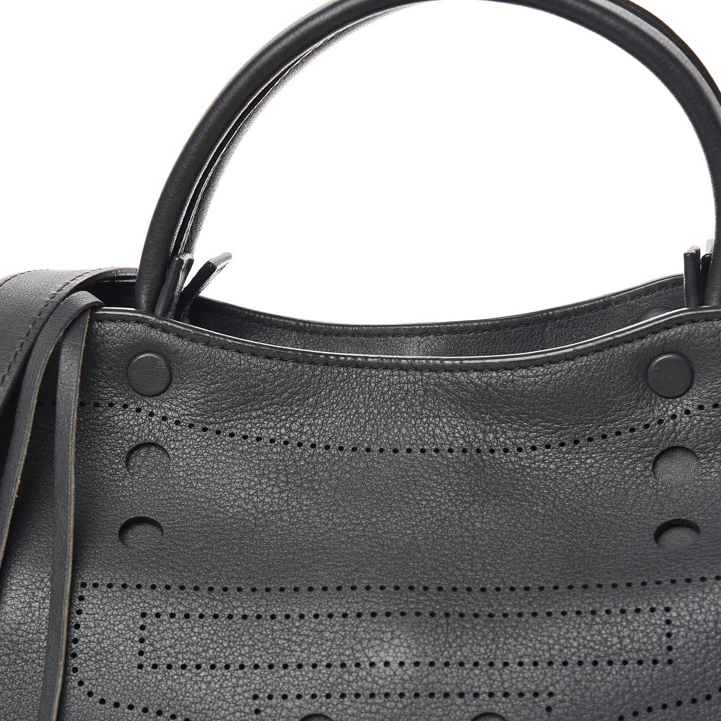 Veau Soyeux Perforated Blackout Hardware S City Gris Fossile