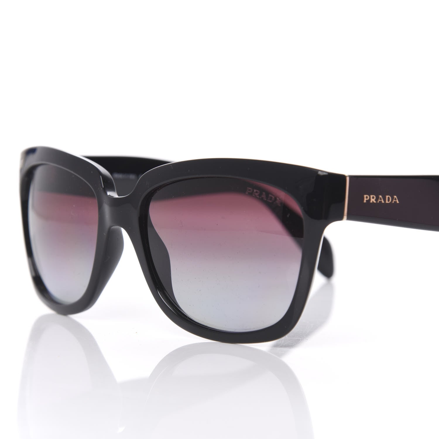 Prada Square Sunglasses SPR 07P Black 7 of 8