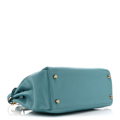 Hermes Togo Kelly Retourne 28 Bleu Atoll 7 of 21