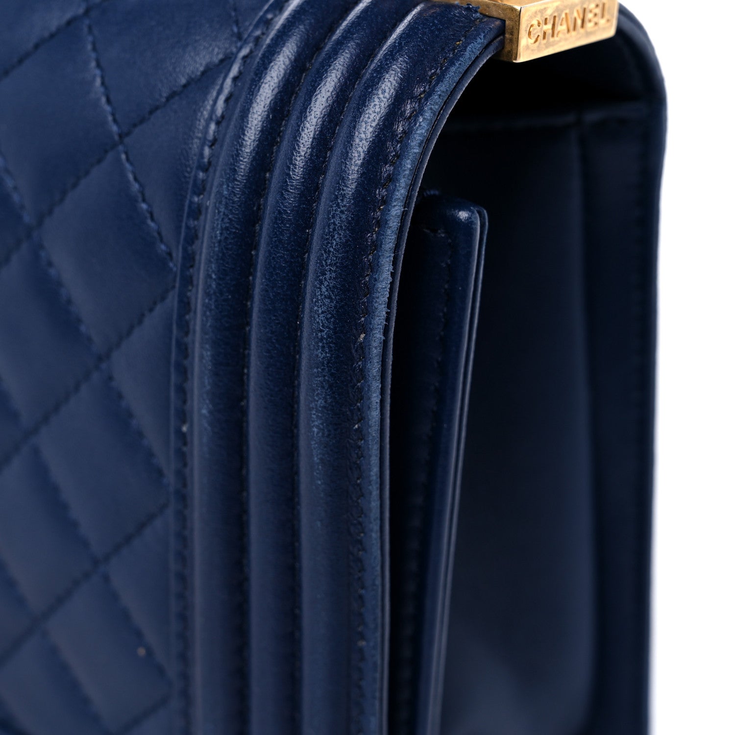 Chanel Lambskin Quilted Medium Boy Flap Dark Navy 15 of 18