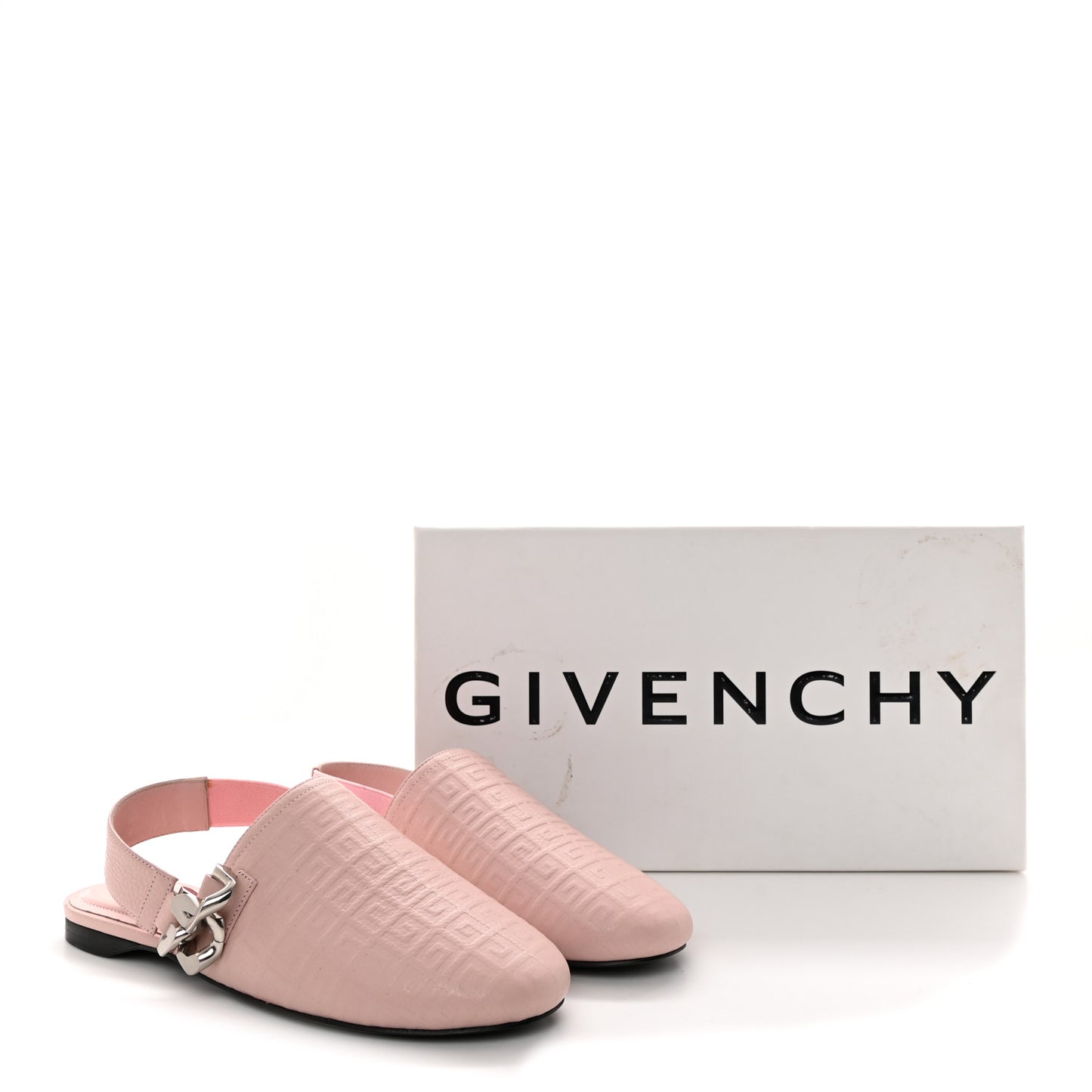 Calfskin G Chain Slingback Mules 37.5 Pink