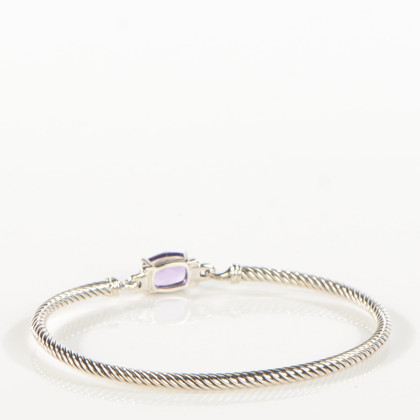 Sterling Silver Diamond Amethyst 3mm Petite Wheaton Bracelet