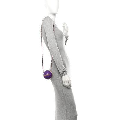 Chanel Lambskin CC Minaudiere Sphere Chain Clutch Purple 2 of 10