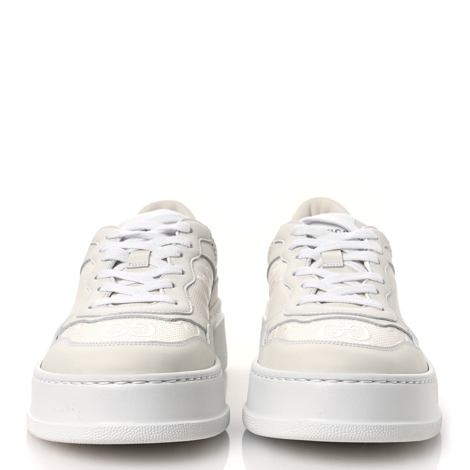 Gucci Calfskin GG Tennis Embossed Perforated Womens Platform 55mm Sneakers 40.5 Great White 3 of 11