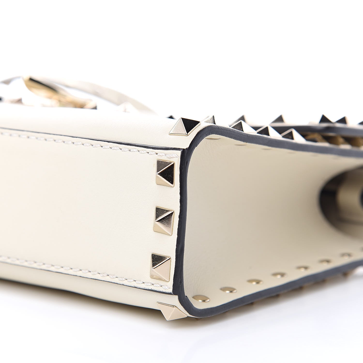 Valentino Garavani Vitello Medium Rockstud Flip Lock Crossbody Bag White 8 of 9