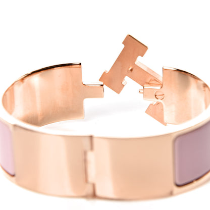 Hermes Enamel Wide Clic Clac H Bracelet PM Rose Nacarat 5 of 5
