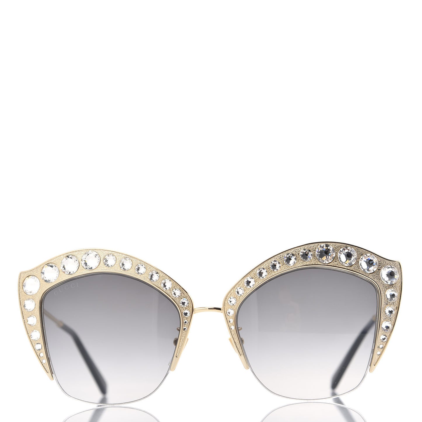 Metal Crystal Cat Eye Sunglasses GG00114S Gold