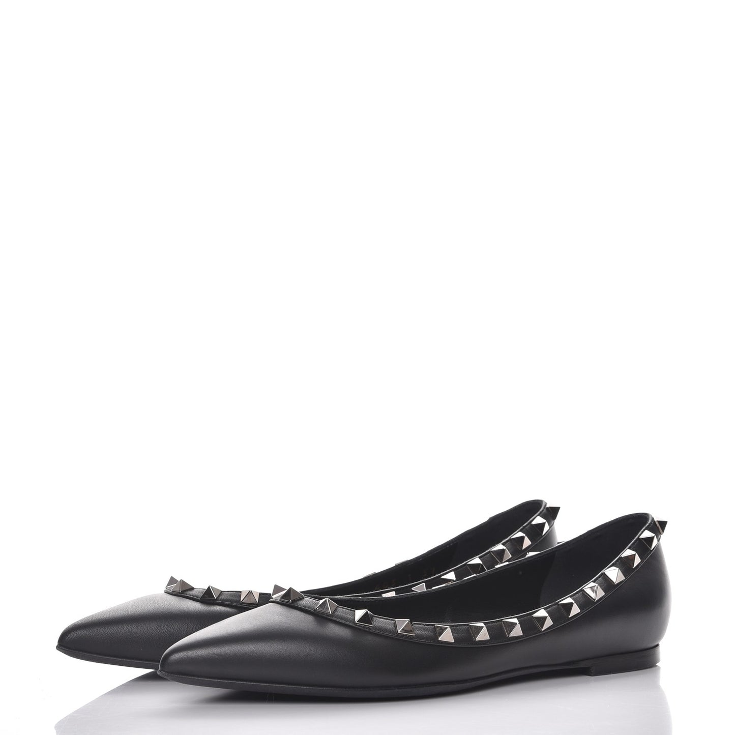 Nappa Rockstud Ballerina Flats 37 Black