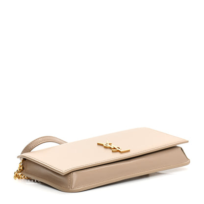 Saint Laurent Smooth Calfskin Monogram Phone Holder Crossbody Dark Beige 4 of 10
