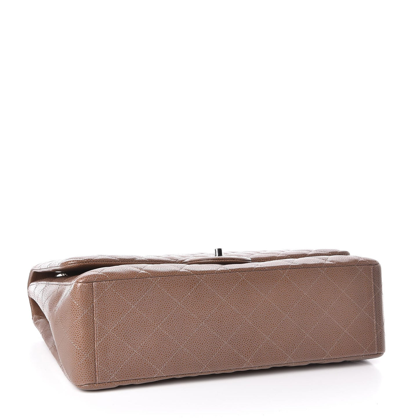 Caviar Quilted Maxi Single Flap Taupe
