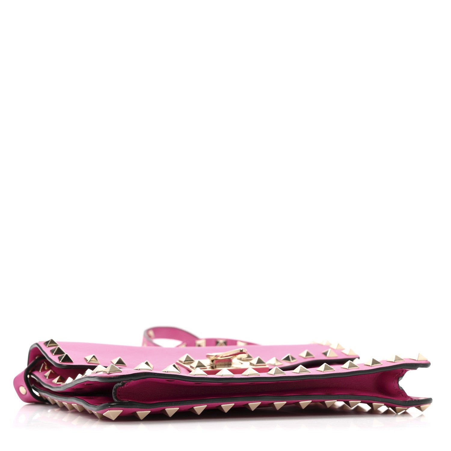 Valentino Garavani Vitello Small Rockstud Flip Lock Crossbody Bag Fuxia 4 of 14