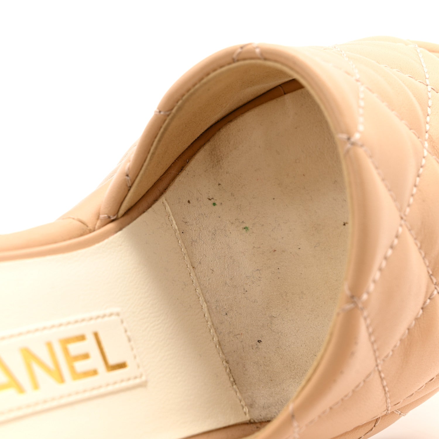 Chanel Lambskin Quilted Camelia CC Wedge Sandal Mules 38 Beige 12 of 15