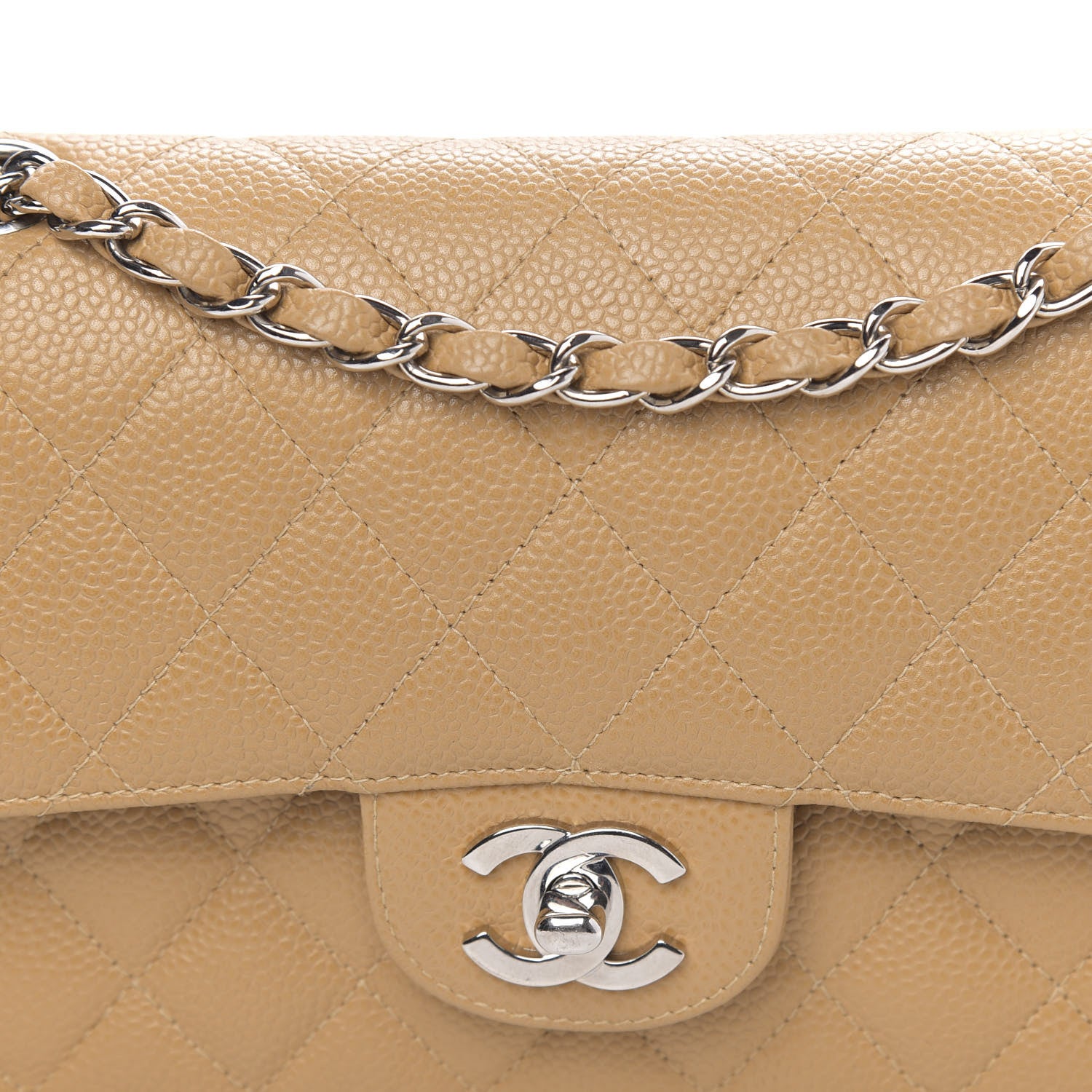 Chanel Caviar Quilted Small Double Flap Beige 14 of 16
