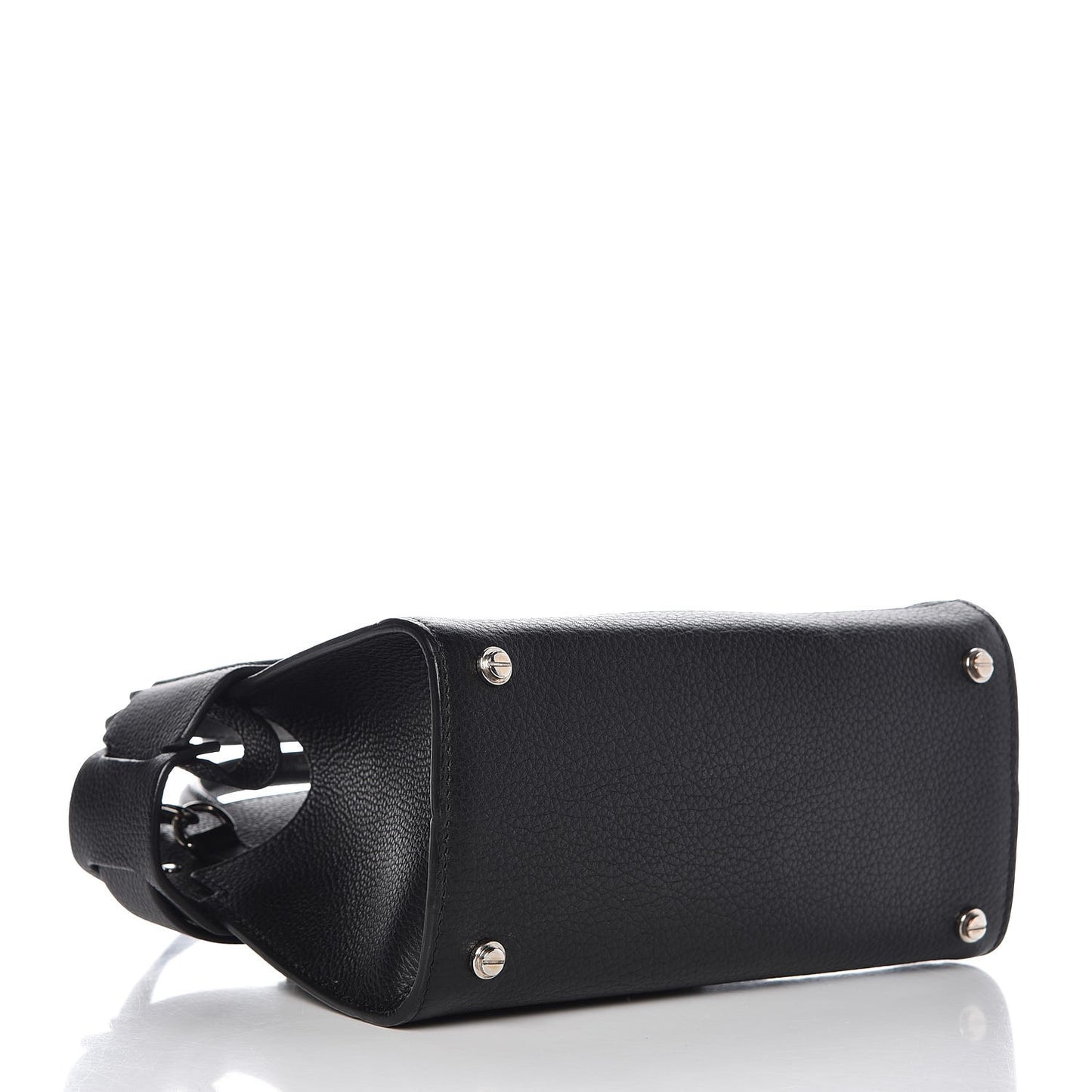 Grained Calfskin Mini Horizon Satchel Black