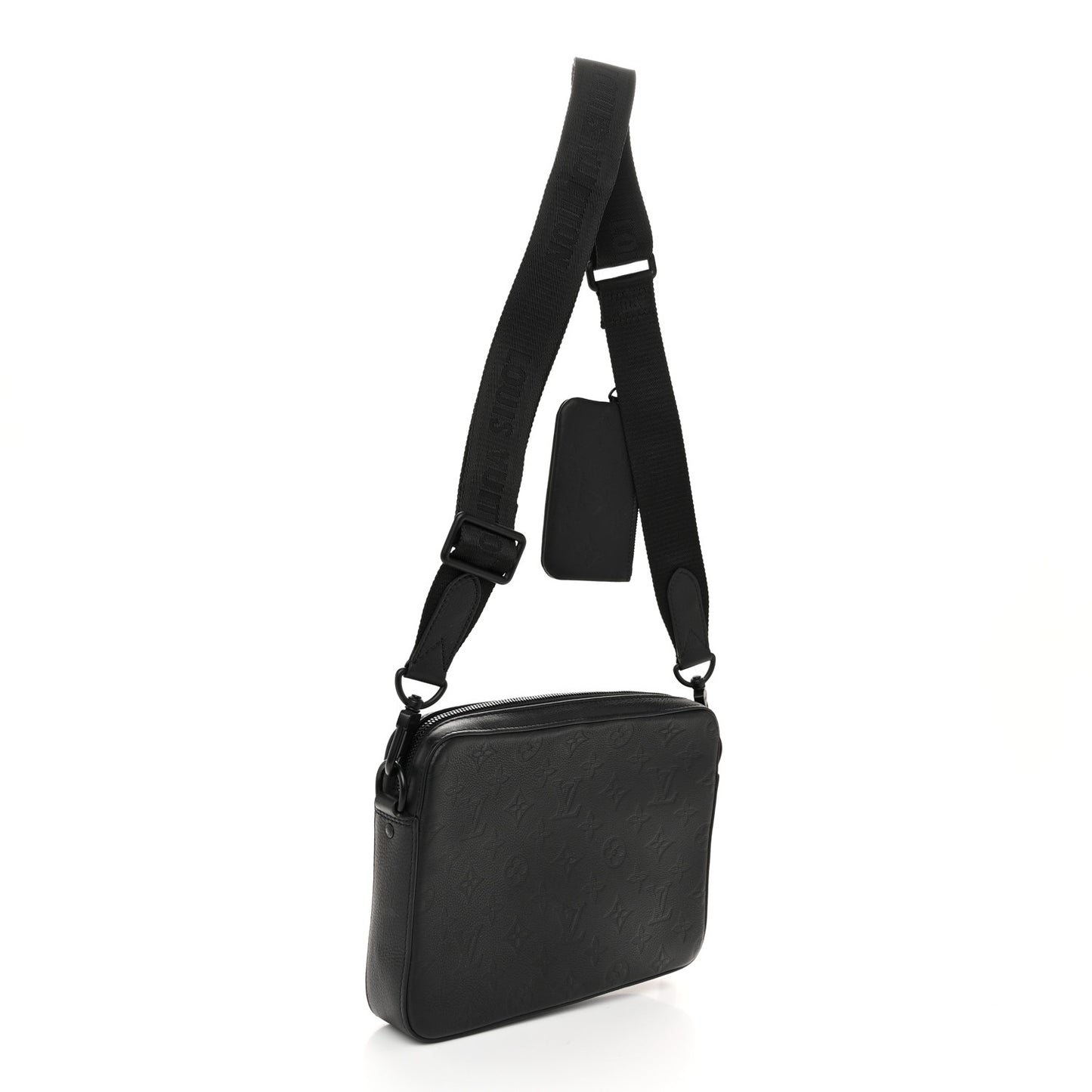 Calfskin Monogram Shadow Trio Messenger Black