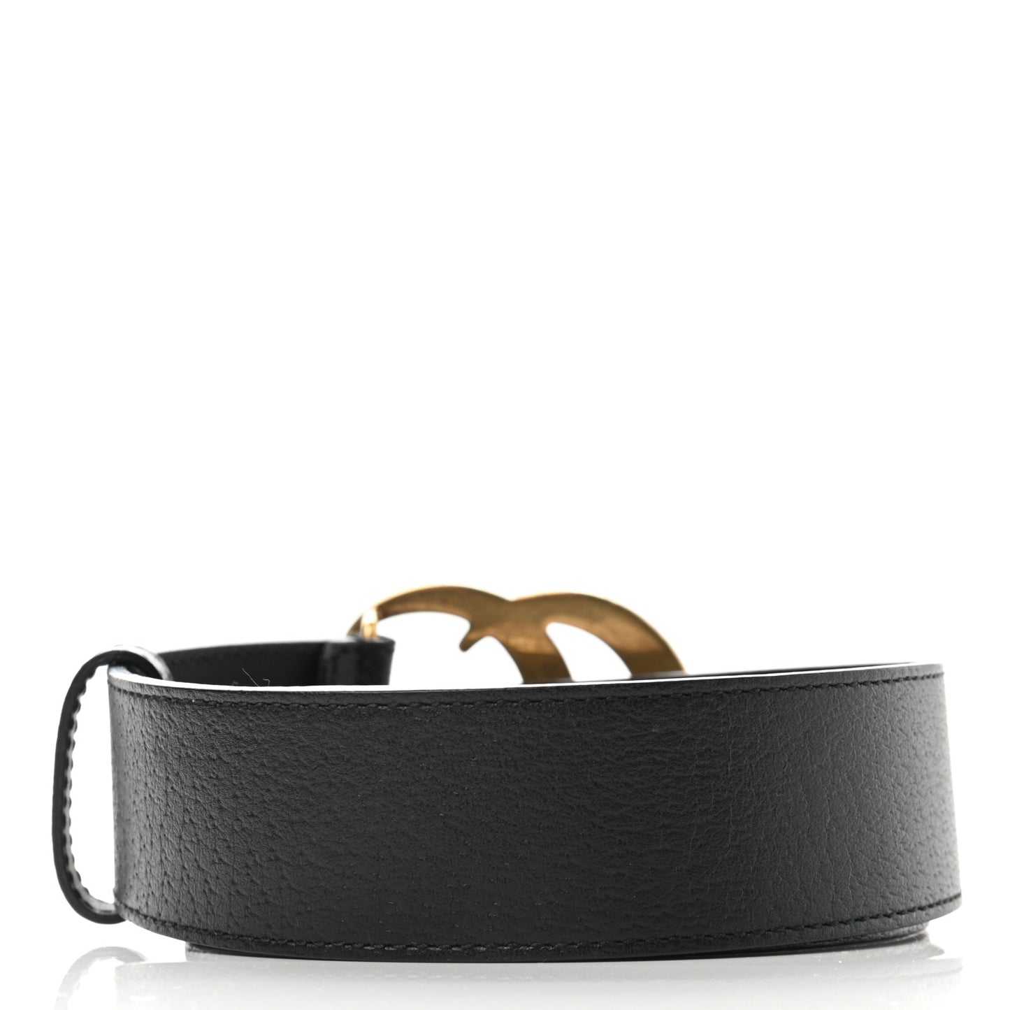 Textured Dollar Calfskin Double G 40mm Belt 85 34 Black