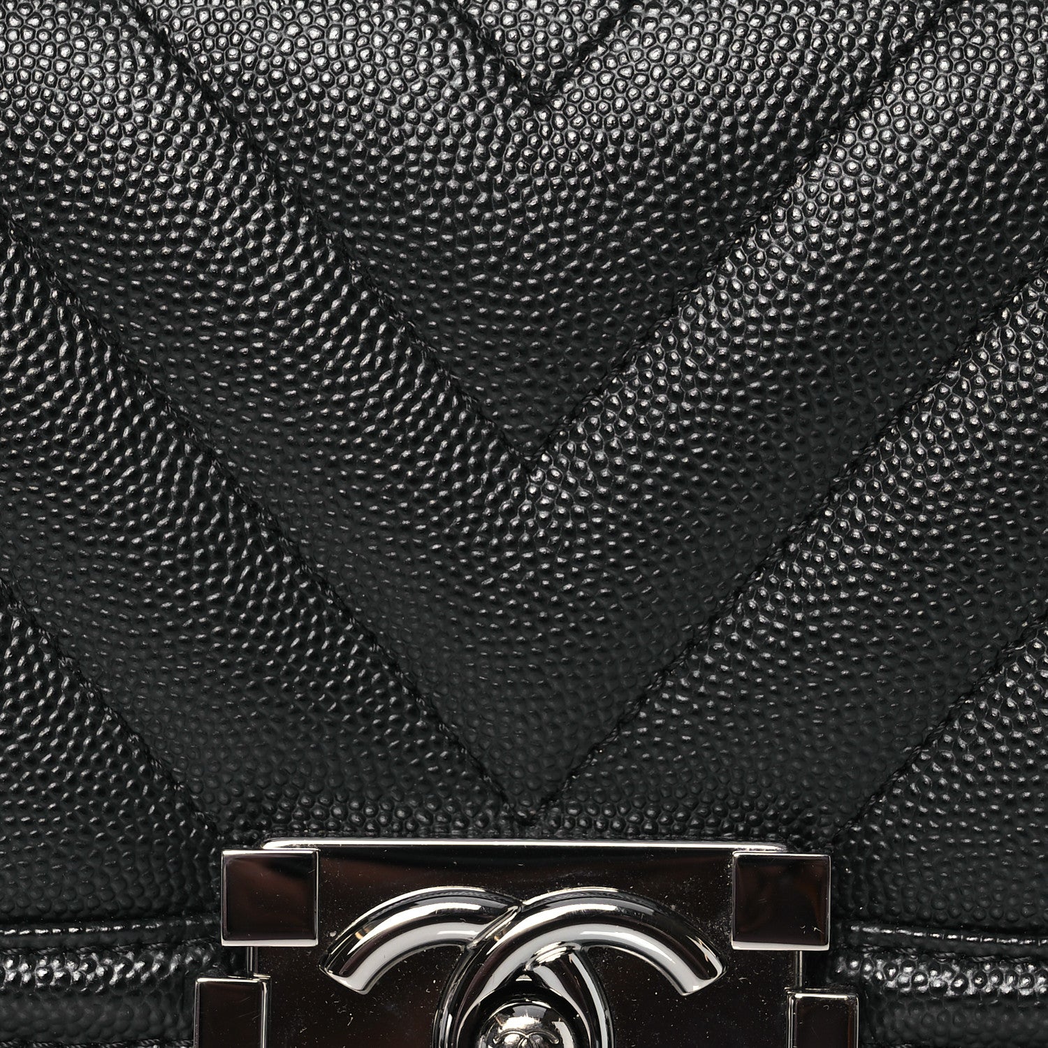 Chanel Caviar Chevron Quilted Small Boy Flap Black 8 of 13