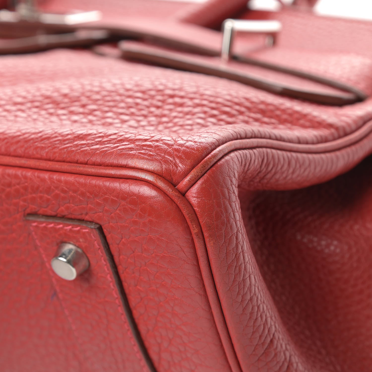 Hermes Taurillon Clemence JPG Shoulder Birkin II 42 Rouge Vif 10 of 15