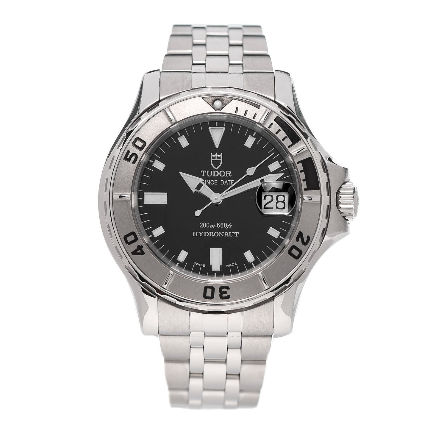 Stainless Steel 41mm Prince Date Hydronaut Autmatic Watch Black 89190P