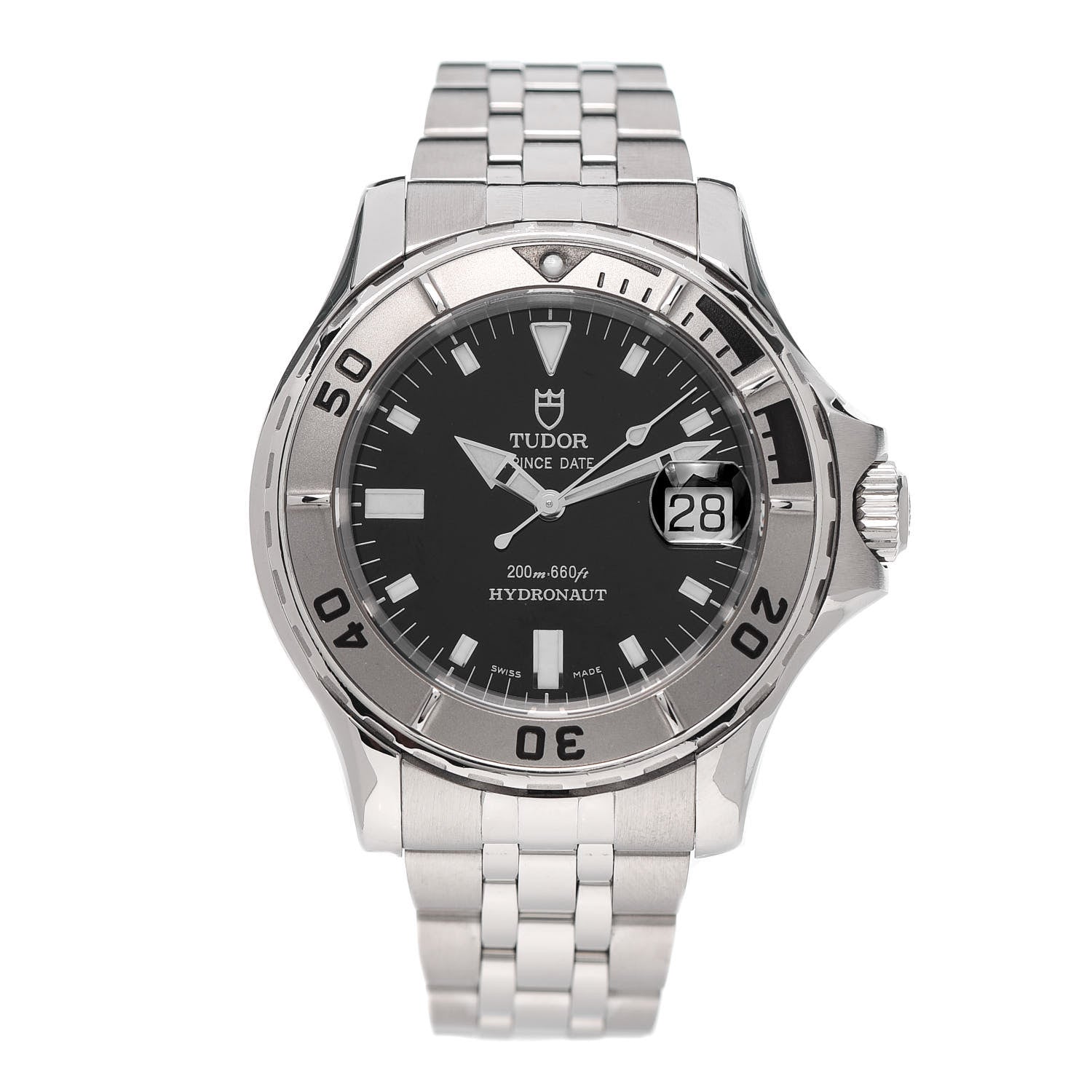 TUDOR Stainless Steel 41mm Prince Date Hydronaut Autmatic Watch Black 89190P 1 of 6