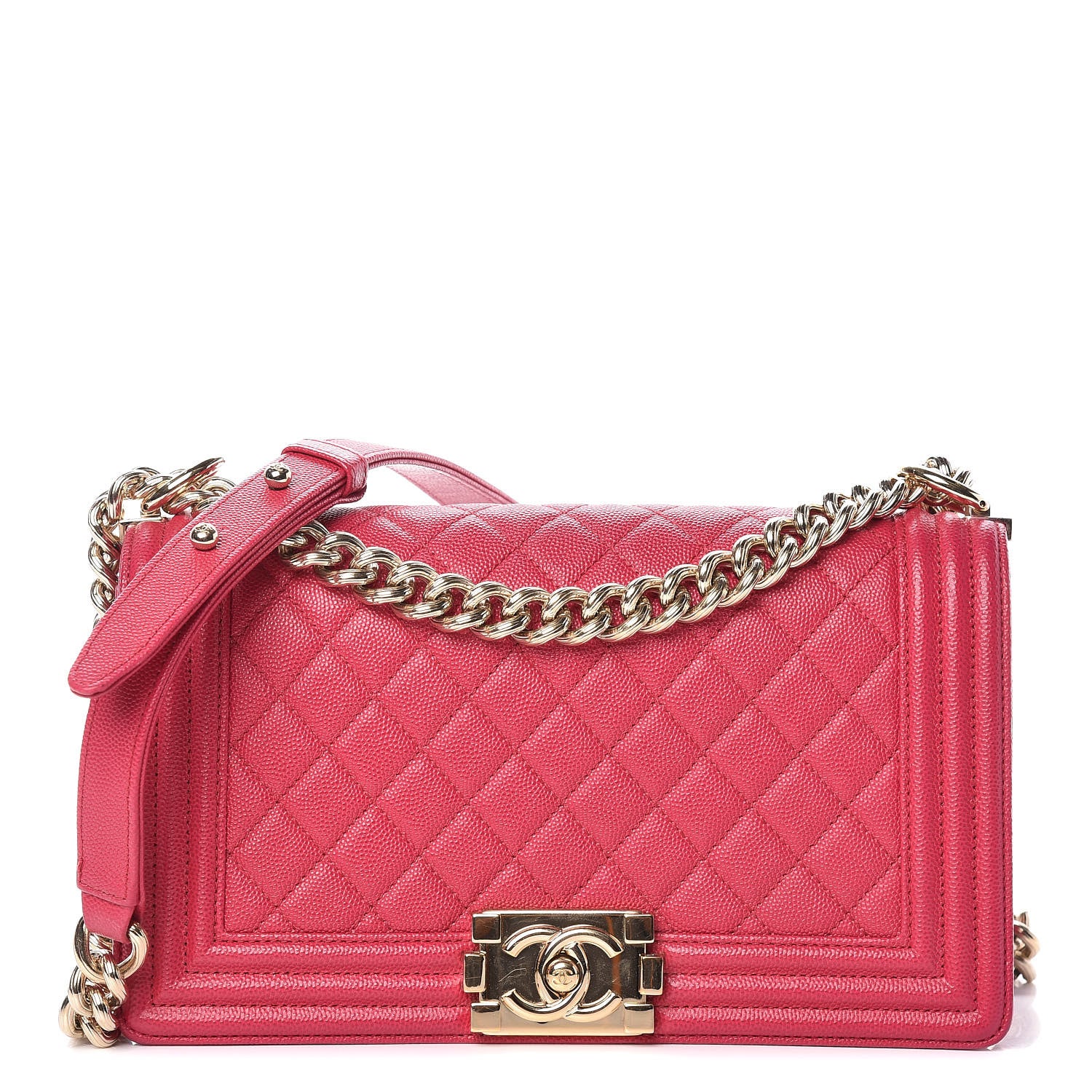 Chanel Caviar Quilted Medium Boy Flap Fuchsia 1 of 9