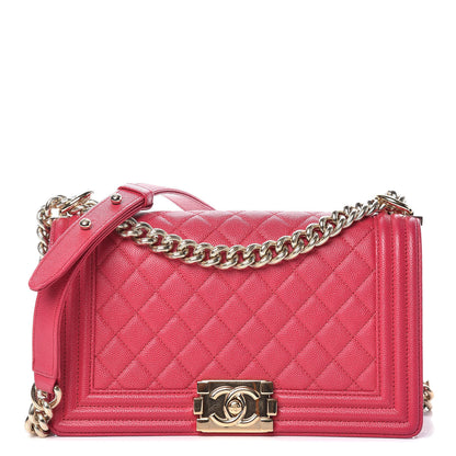Chanel Caviar Quilted Medium Boy Flap Fuchsia 1 of 9
