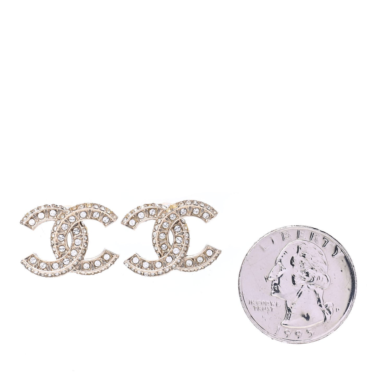 Crystal Timeless CC Earrings Light Gold