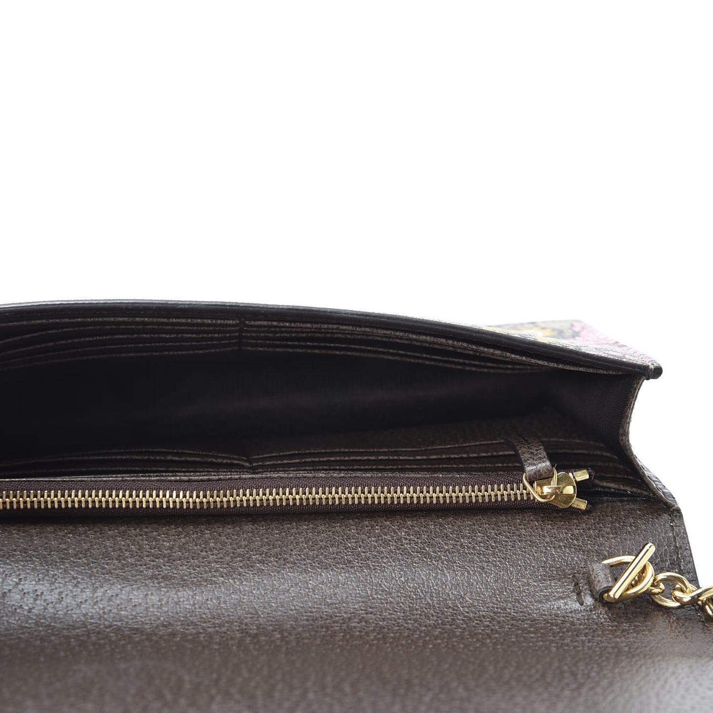 GG Supreme Monogram Bengal Chain Wallet Beige Pink
