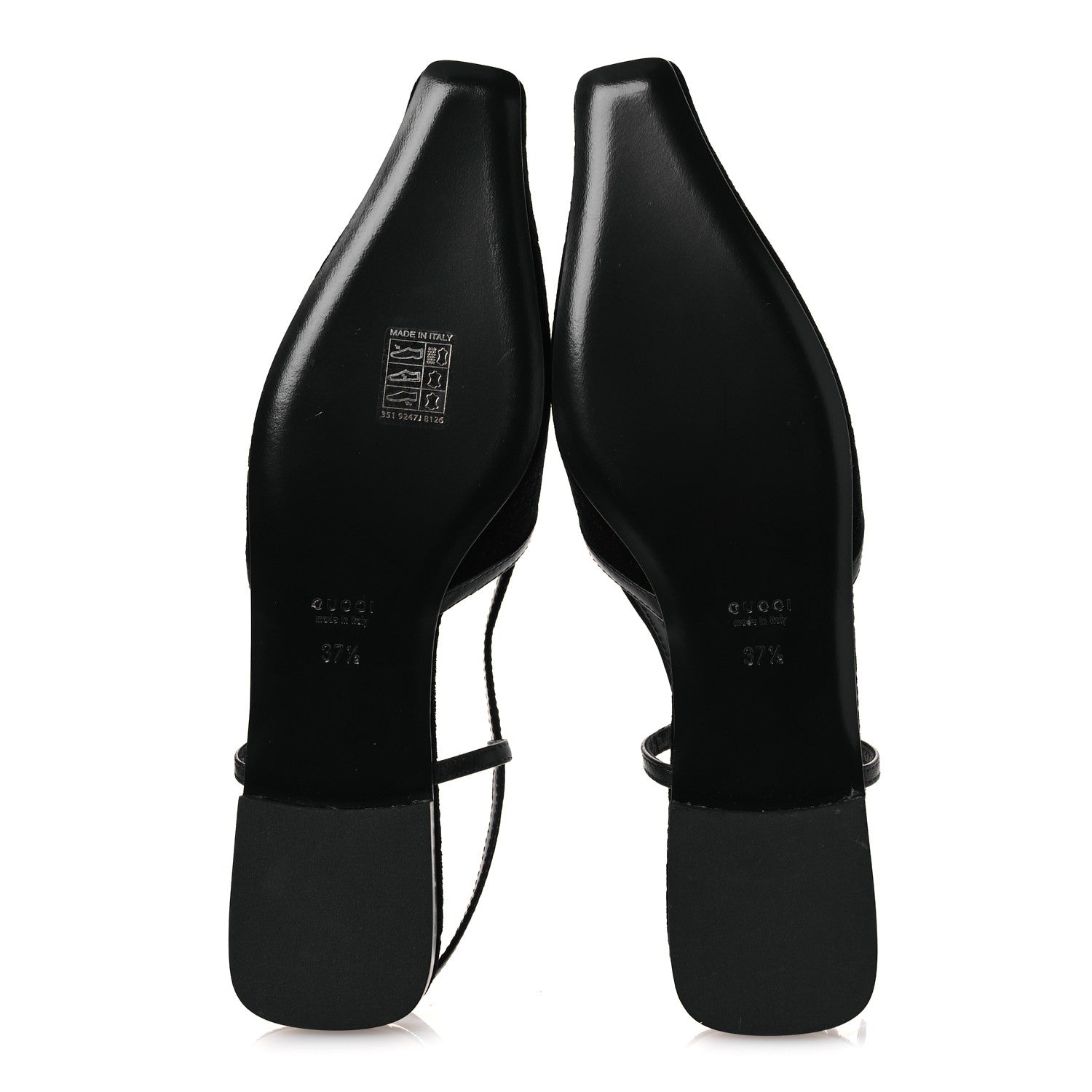 Gucci Velvet GG Monogram Slingback Ballet Flats 37.5 Black 7 of 11