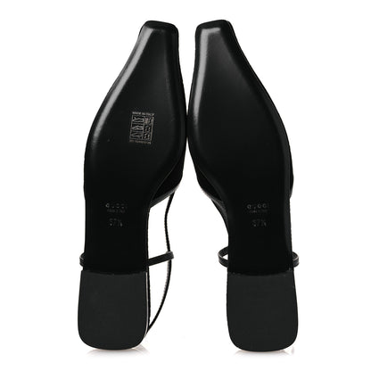Gucci Velvet GG Monogram Slingback Ballet Flats 37.5 Black 7 of 11