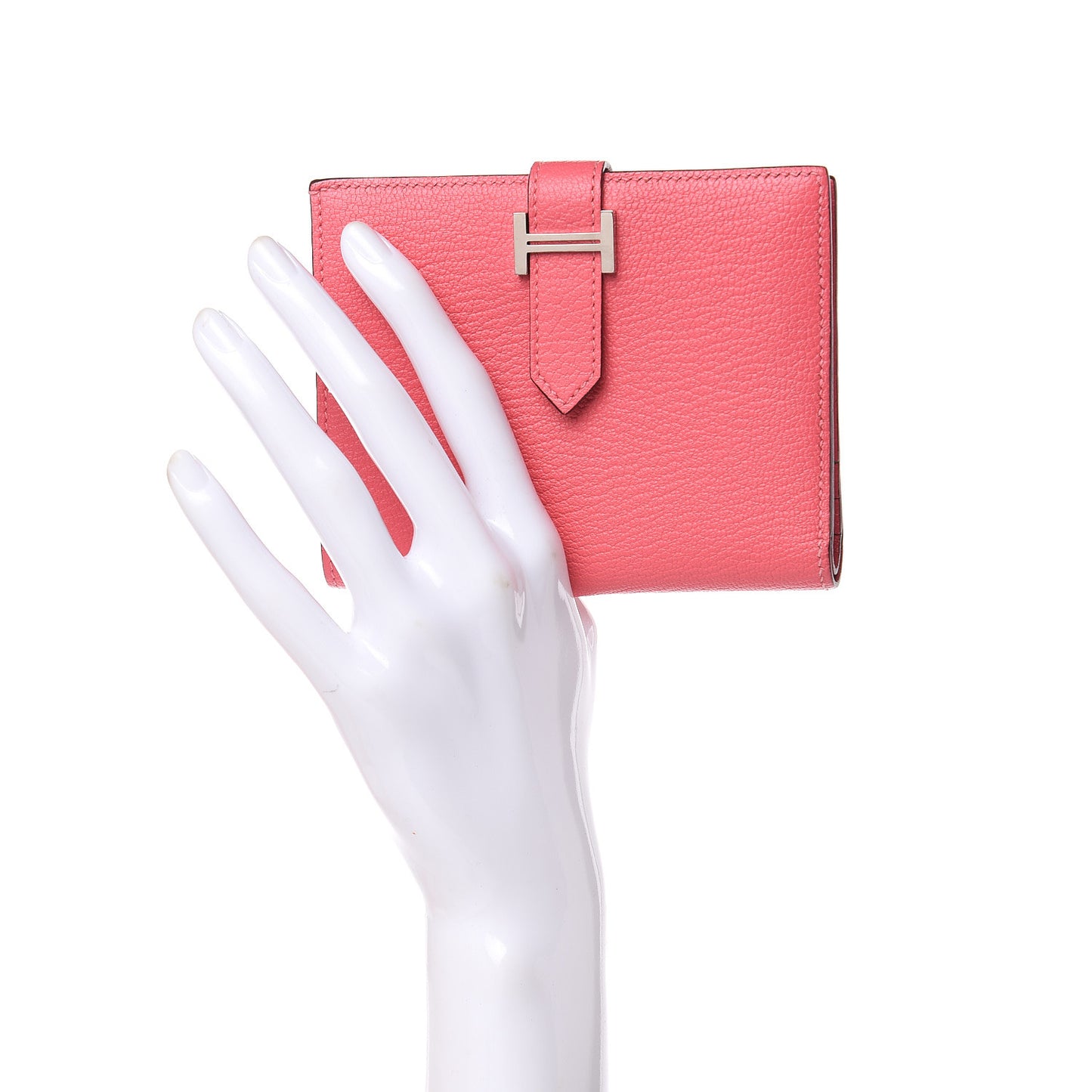 Chevre Mysore Bearn Compact Wallet Rose Lipstick