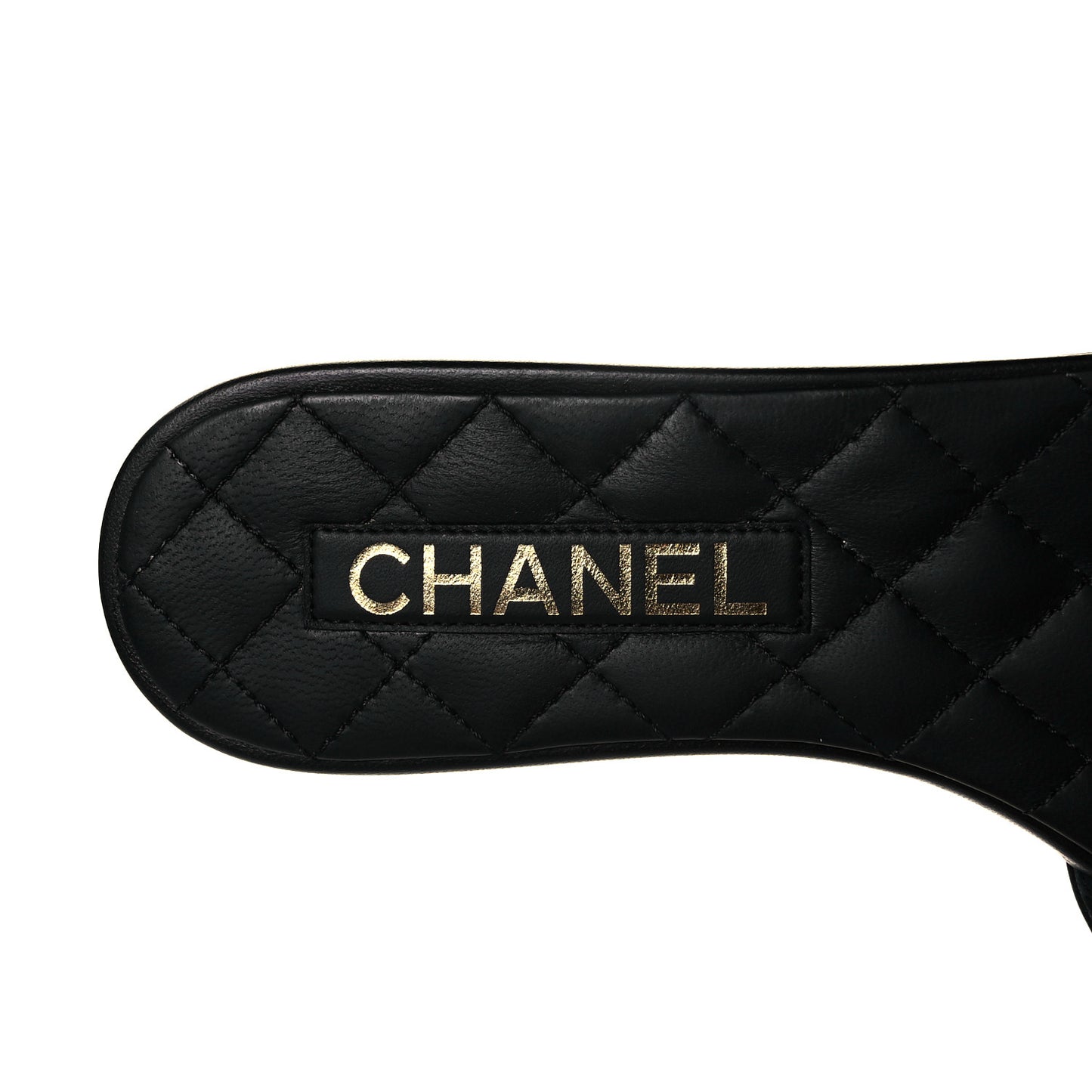 Lambskin Quilted CC Turnlock Sandals 37.5 Black