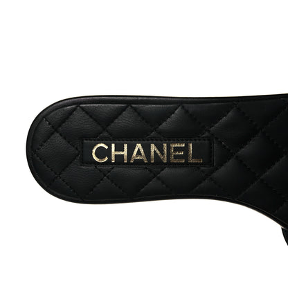 Chanel Lambskin Quilted CC Turnlock Sandals 37.5 Black 7 of 8