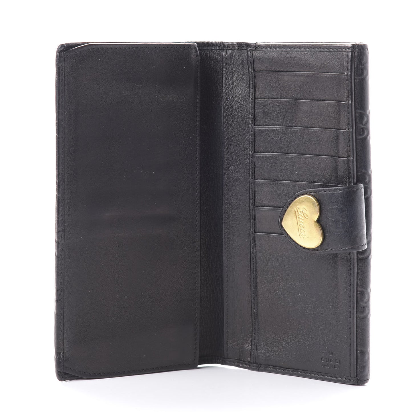Guccissima Heart Continental Wallet Black
