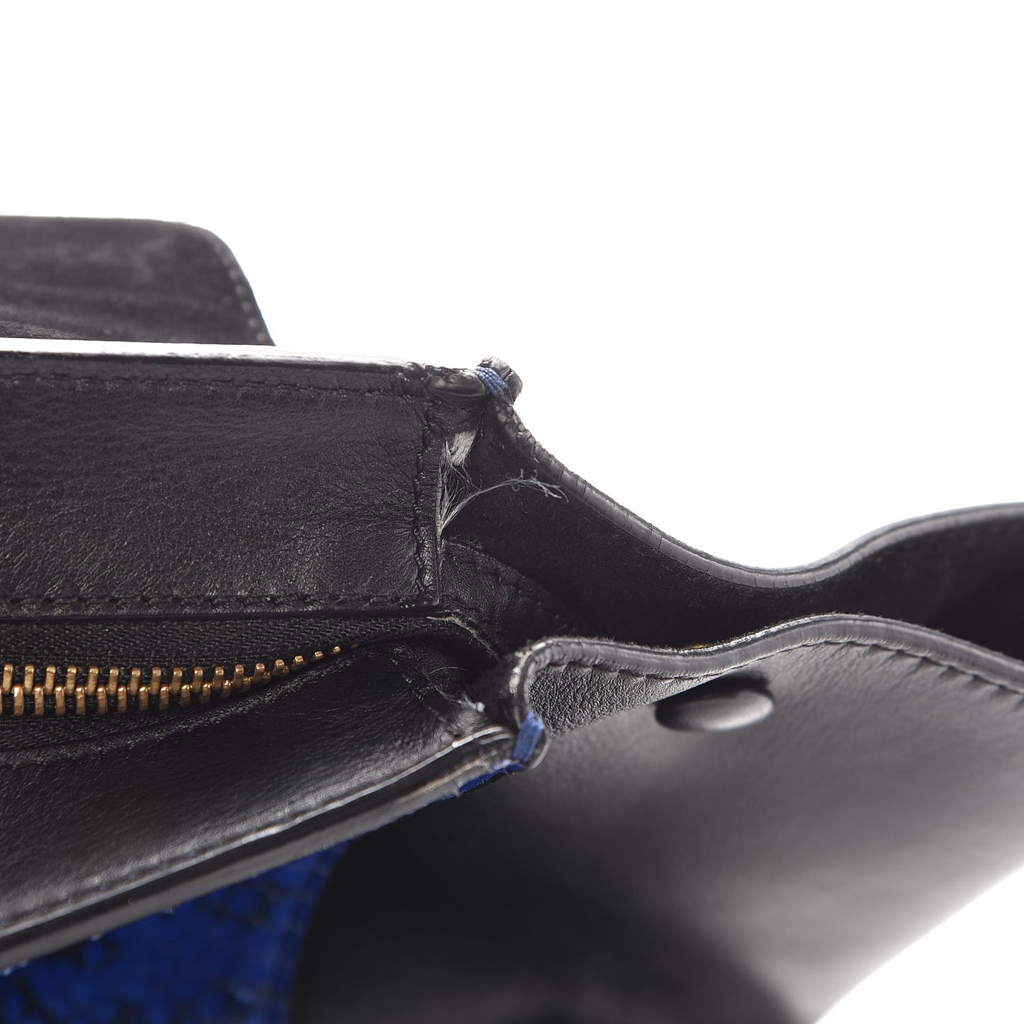 Python Calfskin Medium Trapeze Blue Black