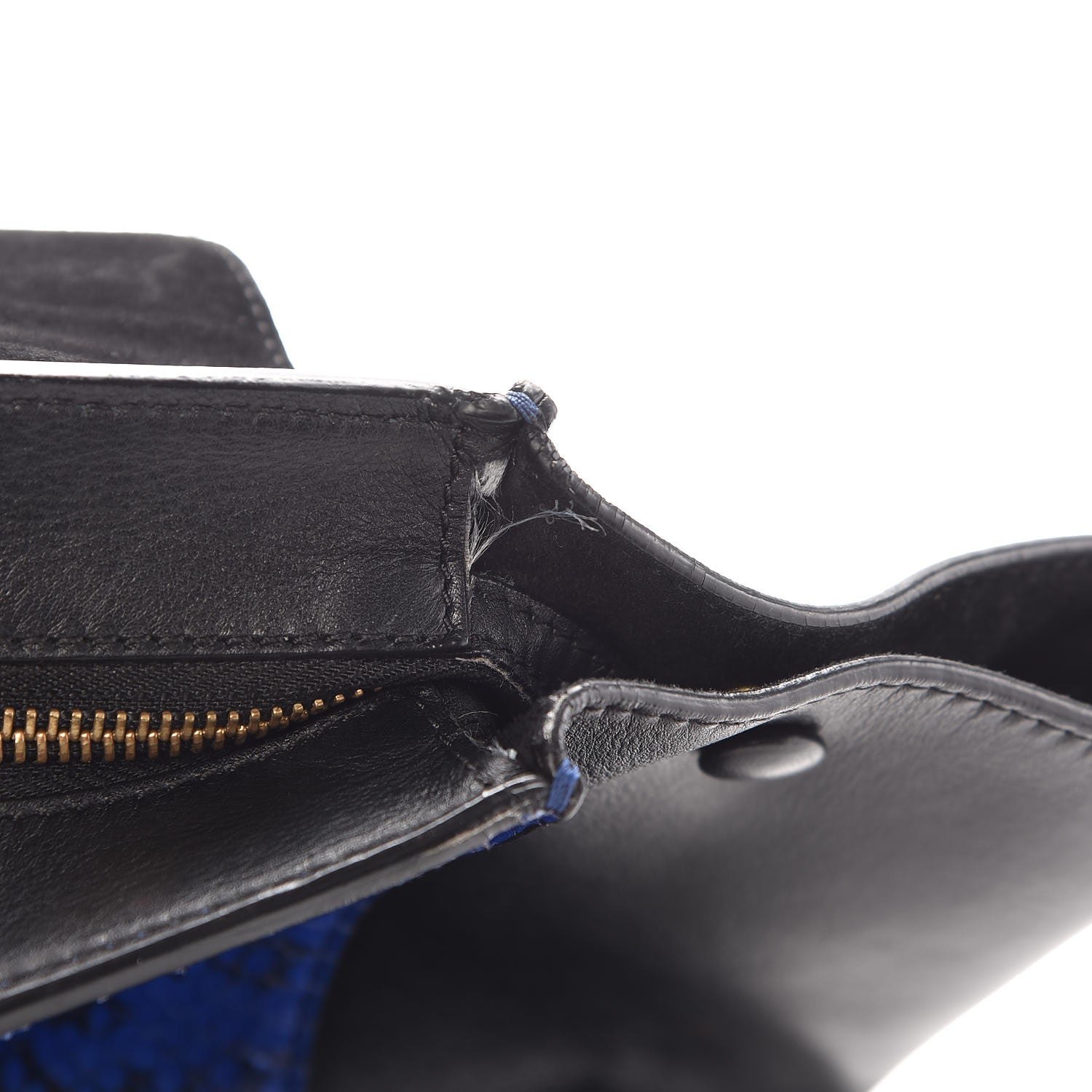 Celine Python Calfskin Medium Trapeze Blue Black 7 of 24