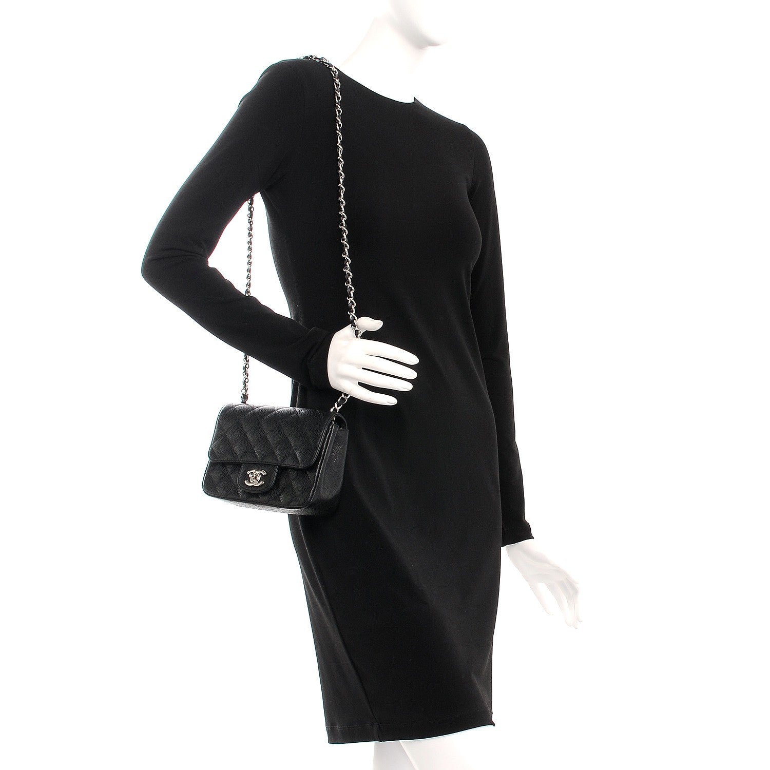 Chanel Caviar Quilted Mini Square Flap Black 2 of 8
