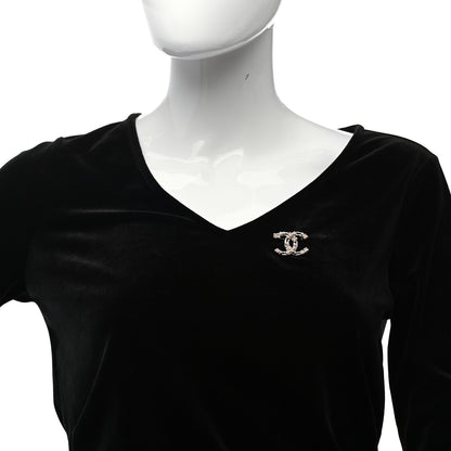 Chanel Metal Crystal Camellia CC Brooch Light Gold 2 of 4