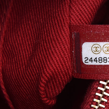 Chanel Calfskin Chevron Quilted Coco Handle Flap Red 8 of 9