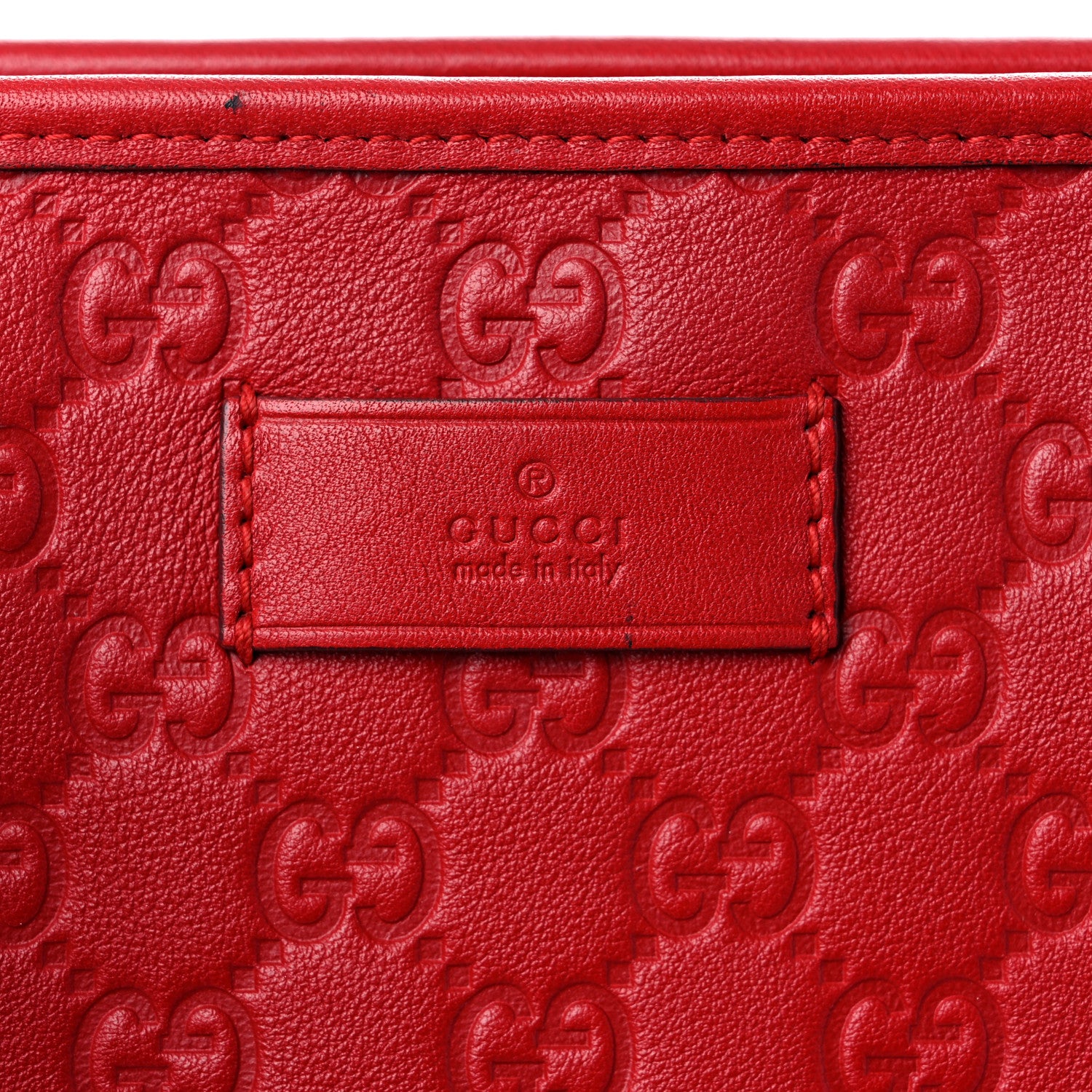 Gucci Guccissima Medium Zippered Shopping Tote Red 16 of 23