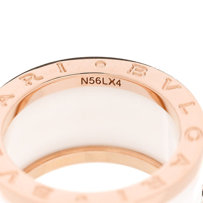Bulgari 18K Rose Gold White Ceramic B.Zero1 Four-Band Ring 53 6.5 5 of 6