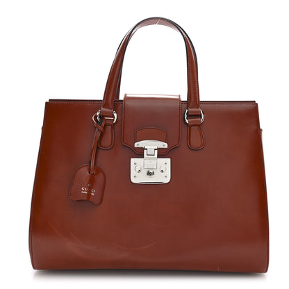 Gucci Regent Calfskin Large Lady Lock Flap Top Handle Bag Tan 1 of 10
