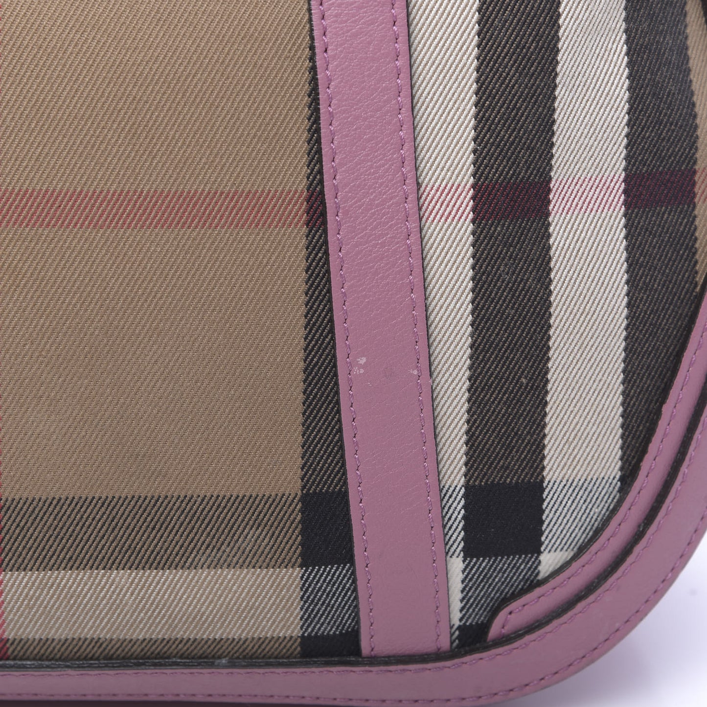 Bridle Calfskin House Check Small Orchard Bowling Bag Pink