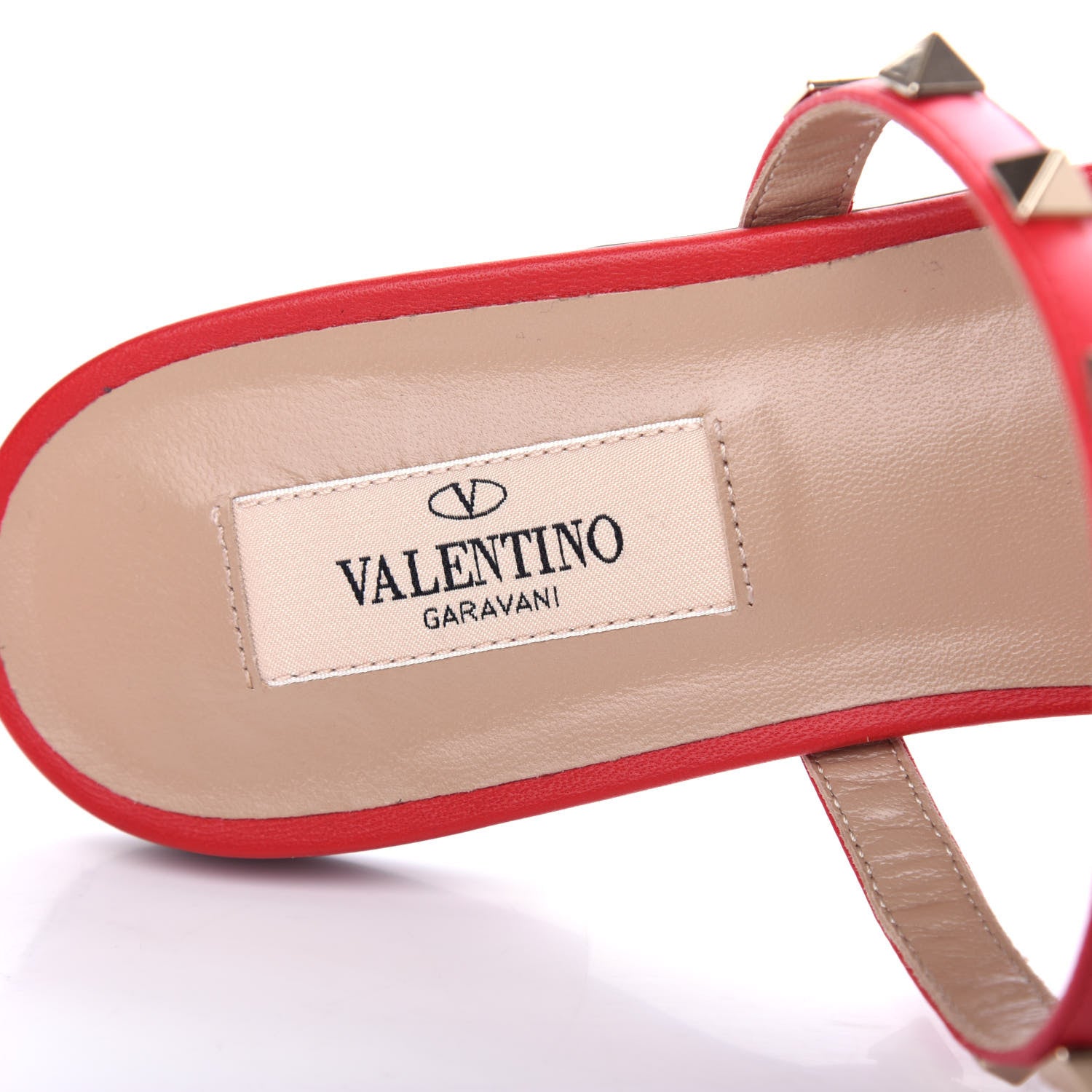 Valentino Garavani Nappa Rockstud Caged Flat Slide Sandals 39 Rouge Pur 8 of 11