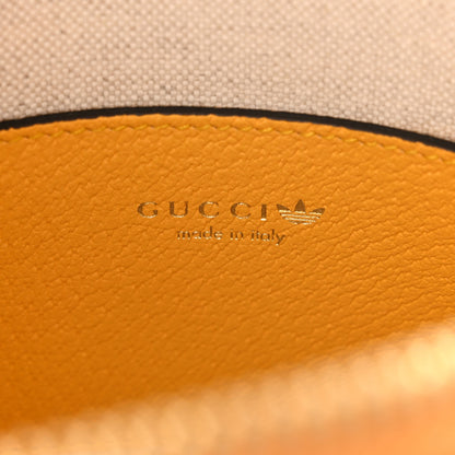 Gucci X ADIDAS Textured Dollar Calfskin Web Trefoil Mini Horsebit 1955 Top Handle Bag Crop Black 6 of 10