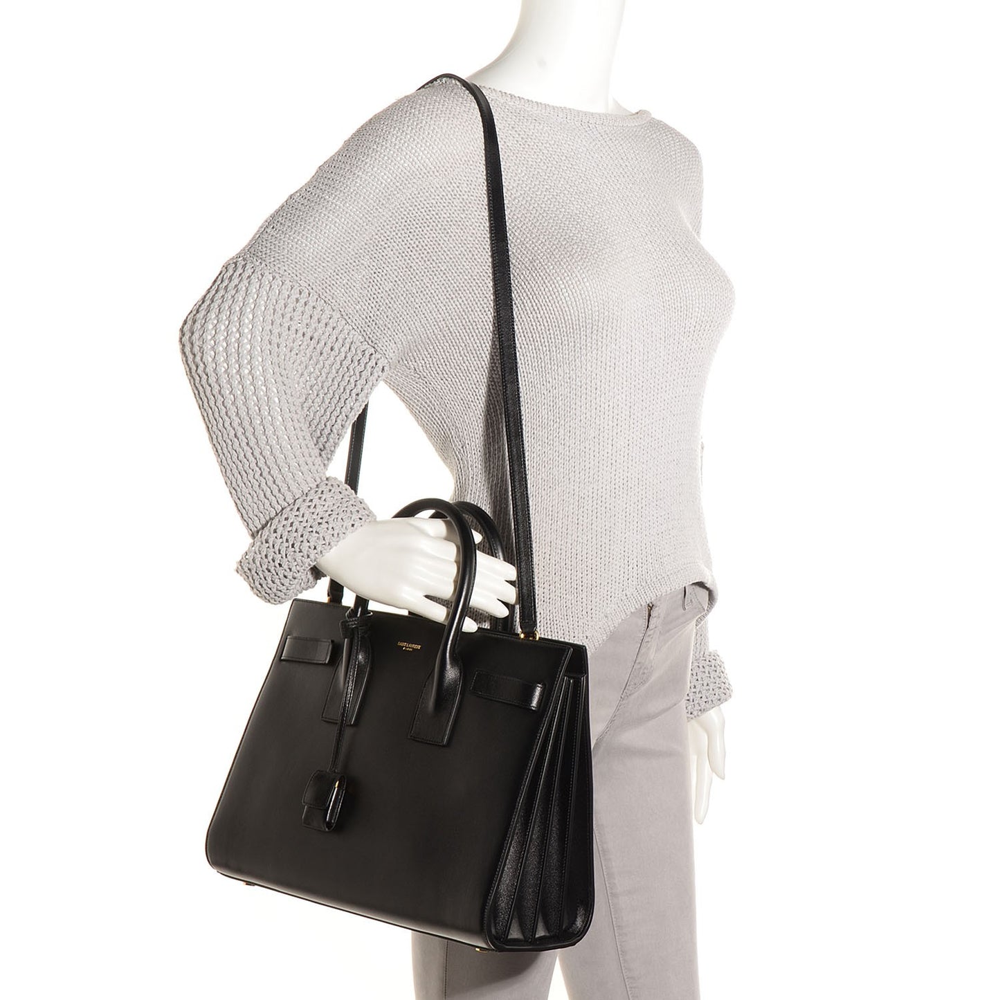 Calfskin Small Sac De Jour Black
