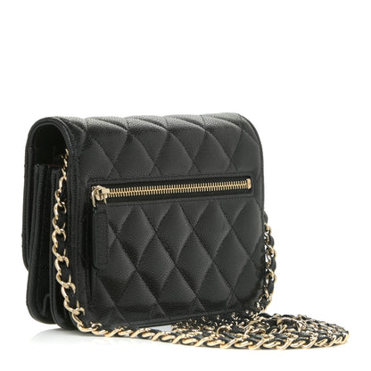 Chanel Caviar Quilted Mini Wallet On Chain WOC Black 2 of 13